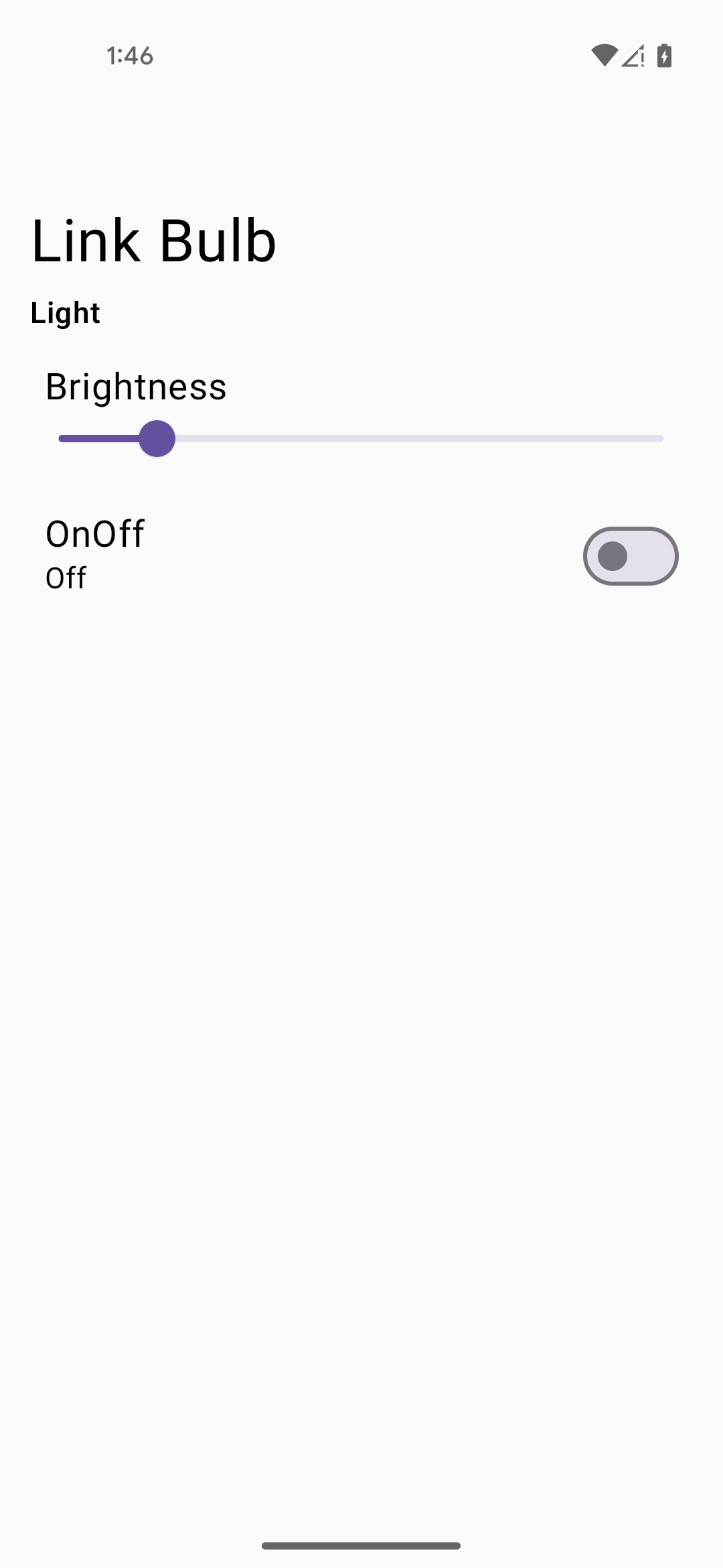 Device controls of the Home APIs sample app.