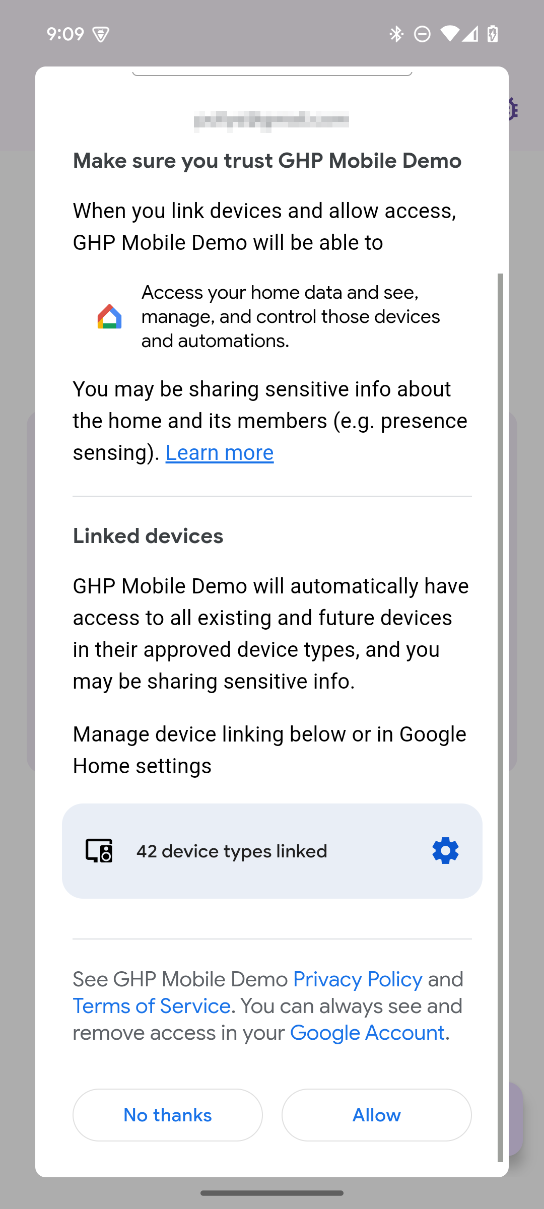 OAuth consent - link device 02