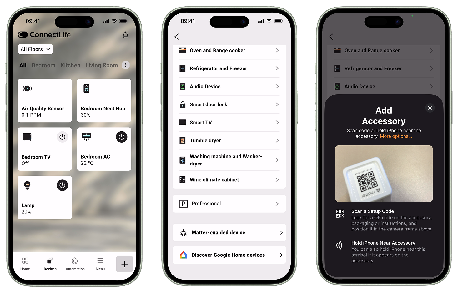 Fluxo do app para dispositivos móveis da Hisense