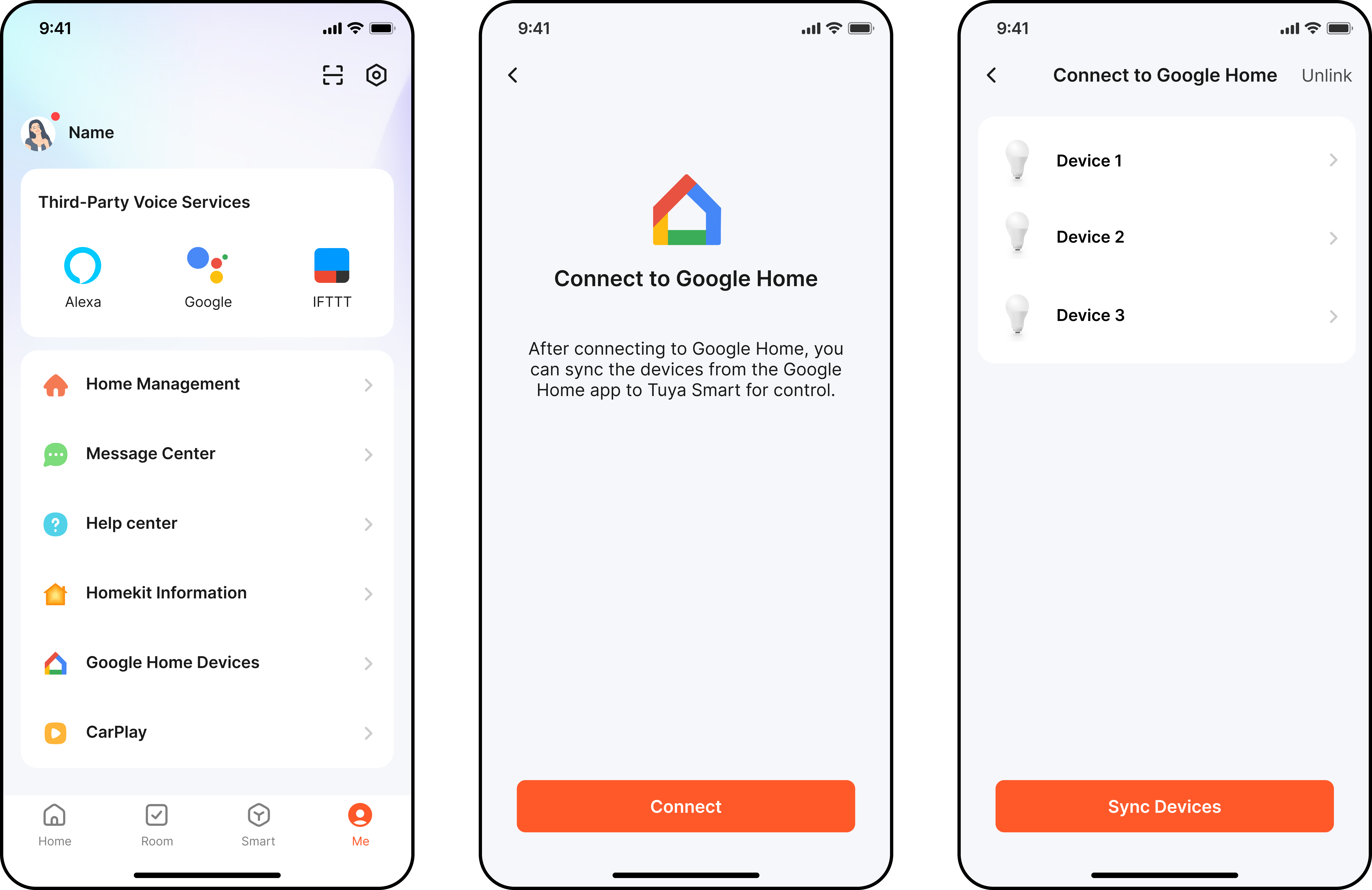 Funzionalità dell'app mobile Tuya