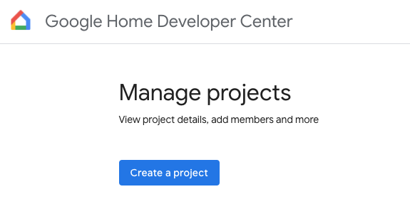 Central do desenvolvedor do Google Home