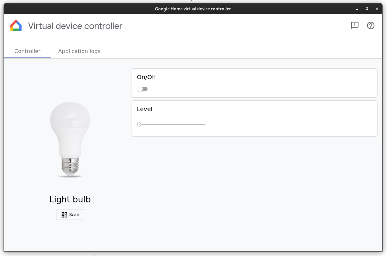 Virtual Device graphic user interface