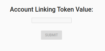 The Account linking token value text box