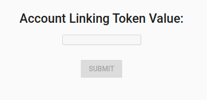 [Account linking token value]（アカウントのリンク トークン値）テキスト ボックス