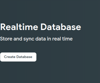 A página do Realtime Database no console do Firebase
