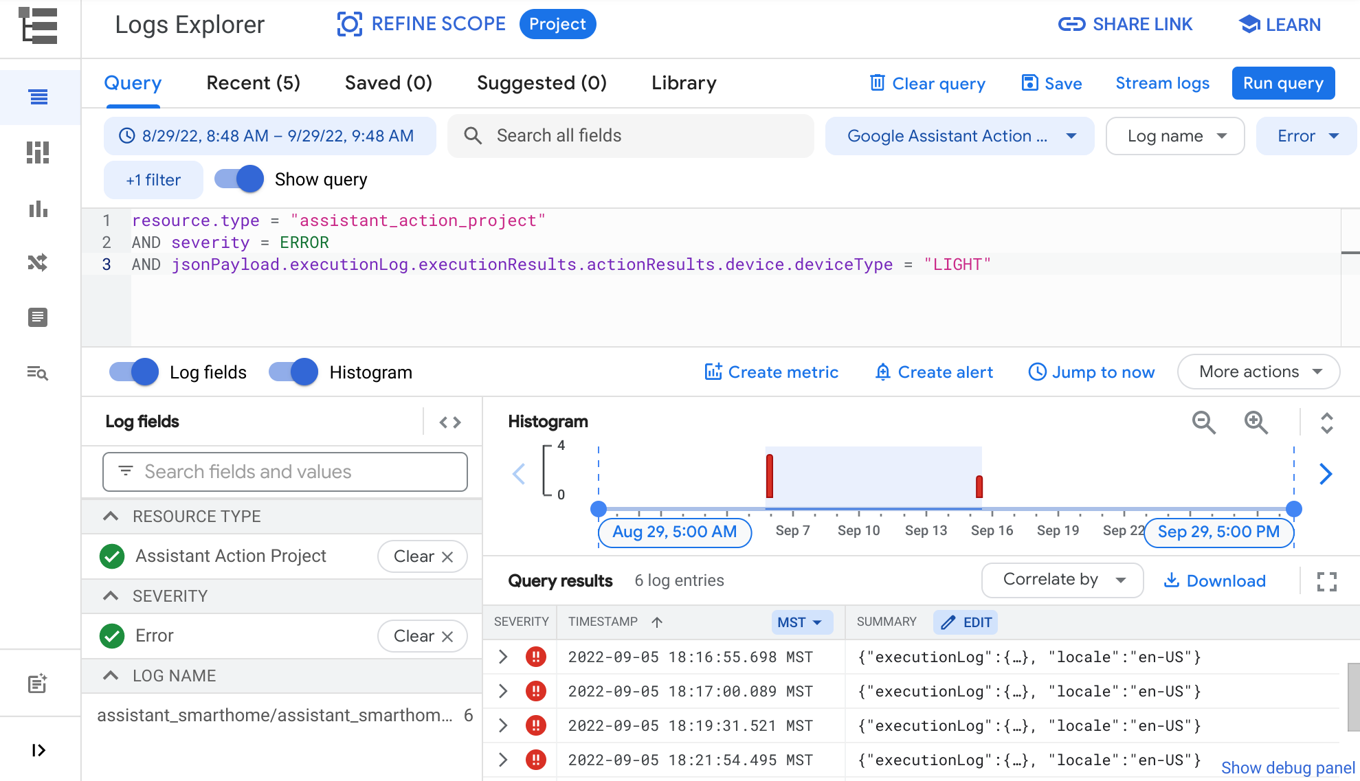 Cloud Logs をクエリする