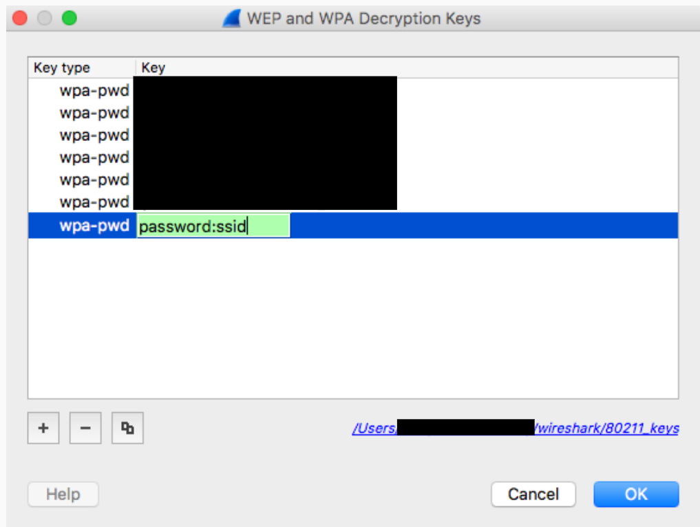 SSID Wireshark sur Mac