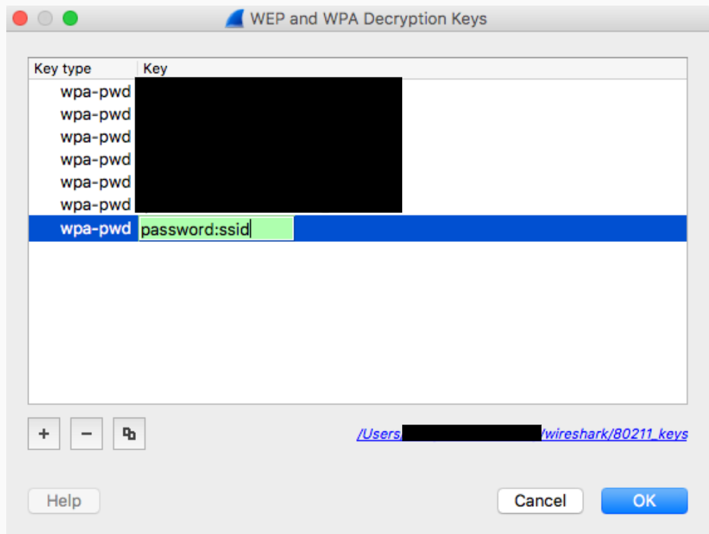 معرّف SSID لنظام التشغيل Mac Wireshark