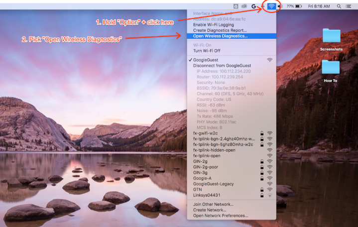 Tính năng Chụp WLAN trên máy Mac