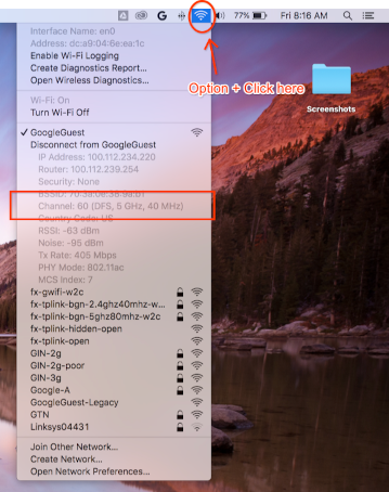 רשת Wi-Fi ב-Mac