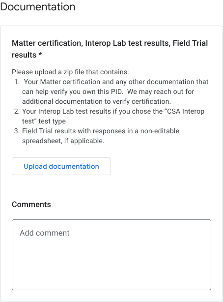 CSA Interop 测试类型的文档
