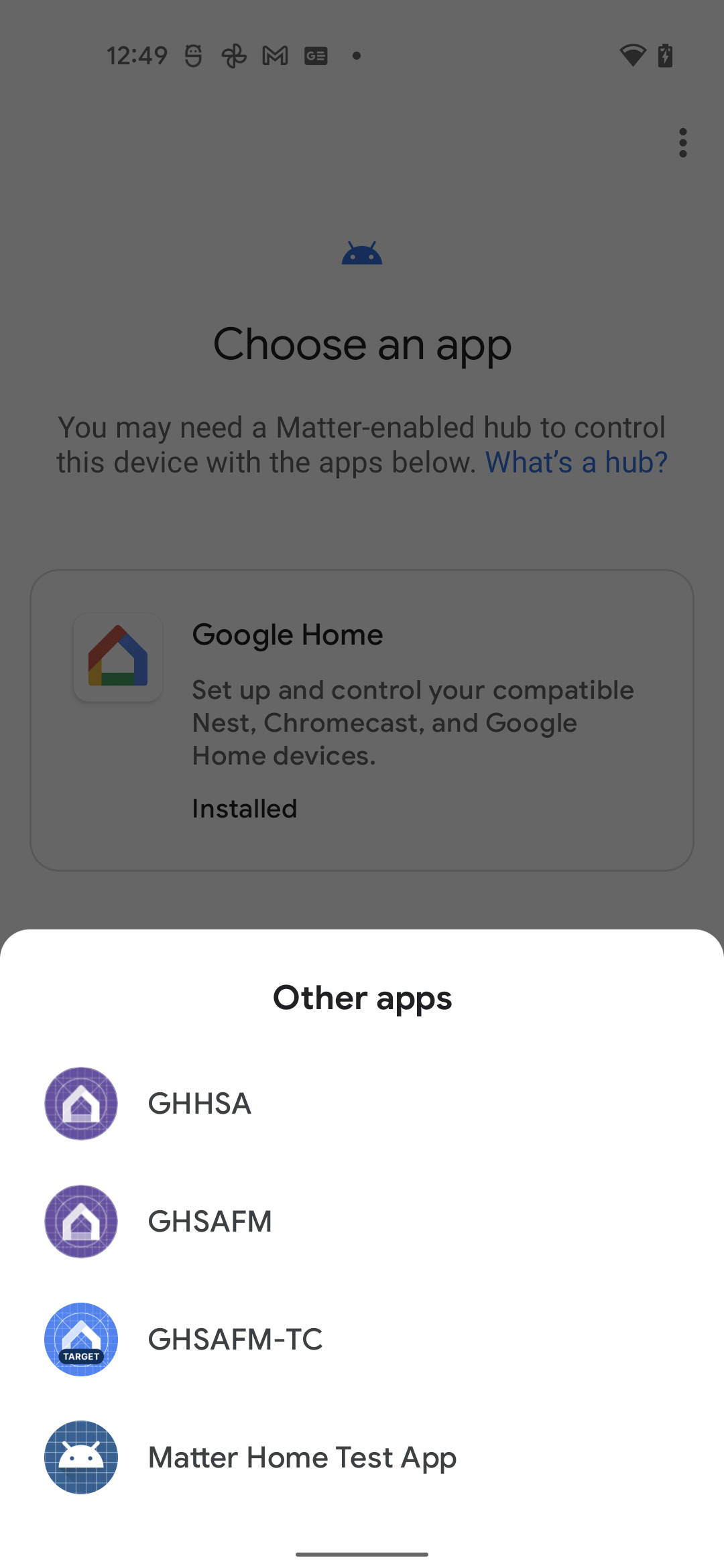 Choose an app - Other apps