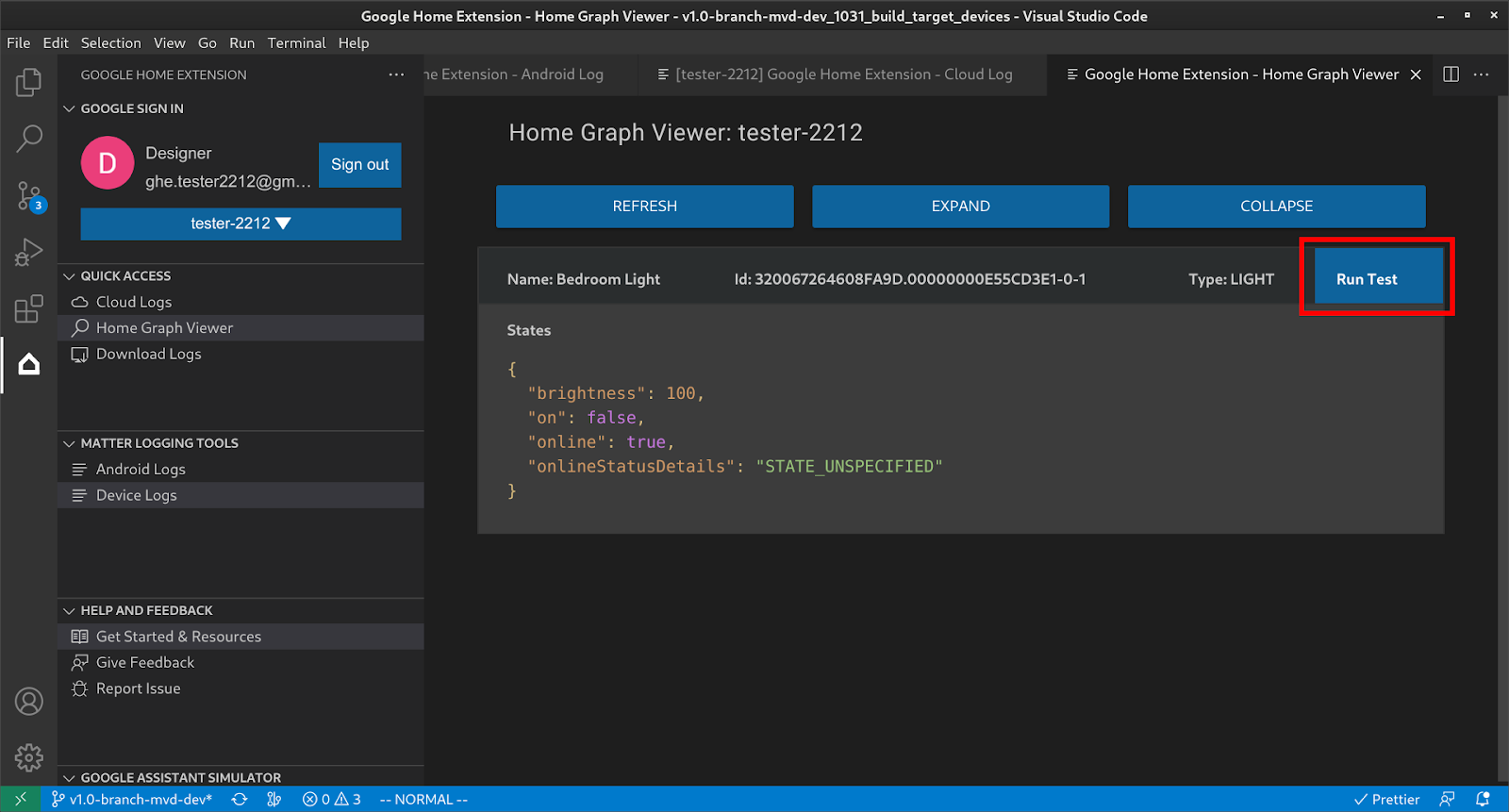 Visualizzatore di Home Graph