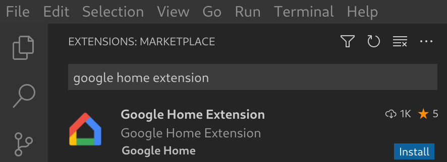 Google Home 확장 프로그램 마켓