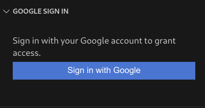 VS Code の [Sign in with Google]