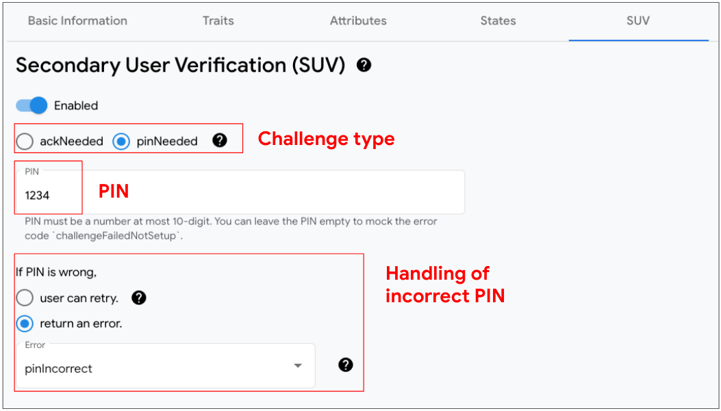 This figure shows the UX tool for enabling secondary user
            verification traits on a selected device in the Google Home
            Playground.