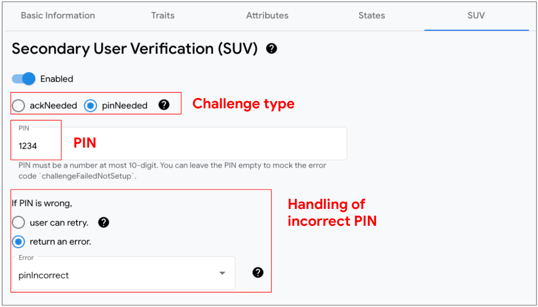 Gambar ini menunjukkan alat UX untuk mengaktifkan karakteristik verifikasi pengguna sekunder di perangkat yang dipilih di Google Home Playground.