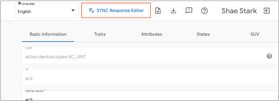 En esta figura, se muestra el botón para abrir el editor de respuestas de sincronización.