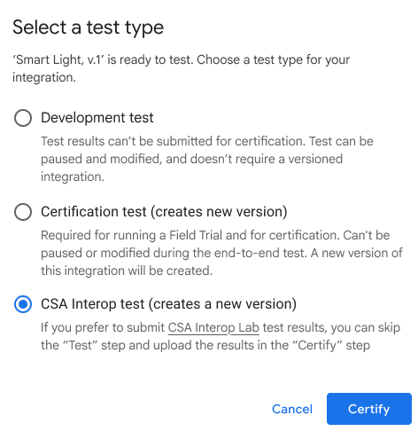 Üç seçenekli yeni test planı oluşturma