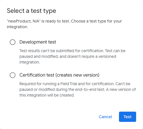 Creating new test plan